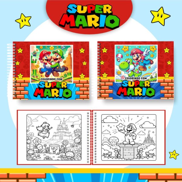 Livro de colorir tema Super Mário