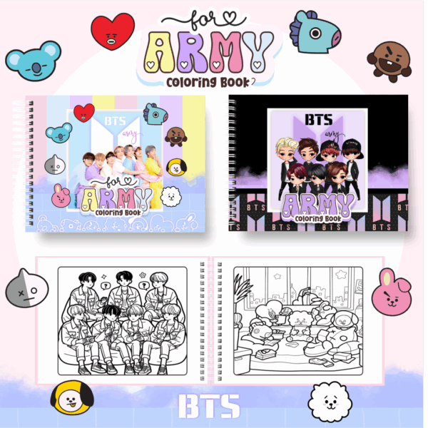 Livro de colorir tema BTS