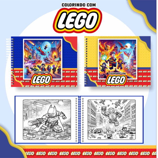 Livro de colorir tema Lego