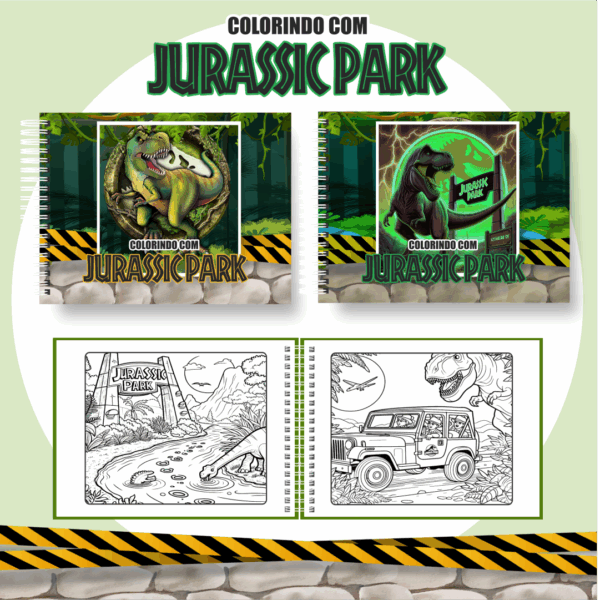 Livro de colorir tema Jurassic Park