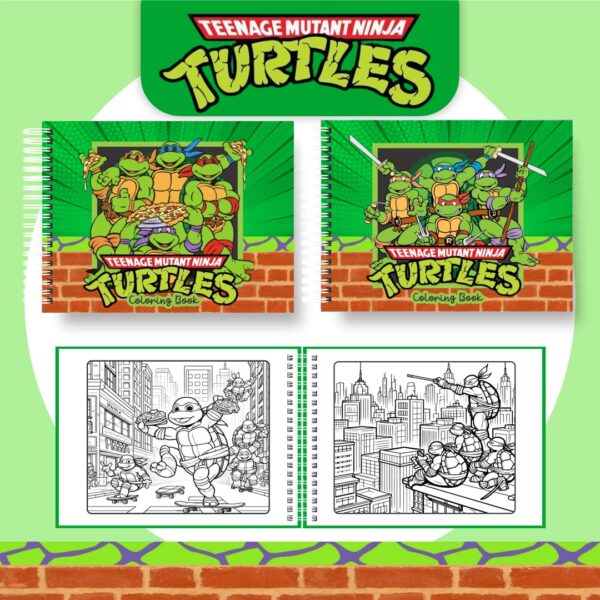 Livro de colorir tema Tartarugas Ninjas