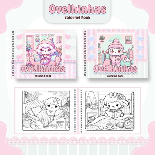 Livro de colorir tema Ovelhinhas