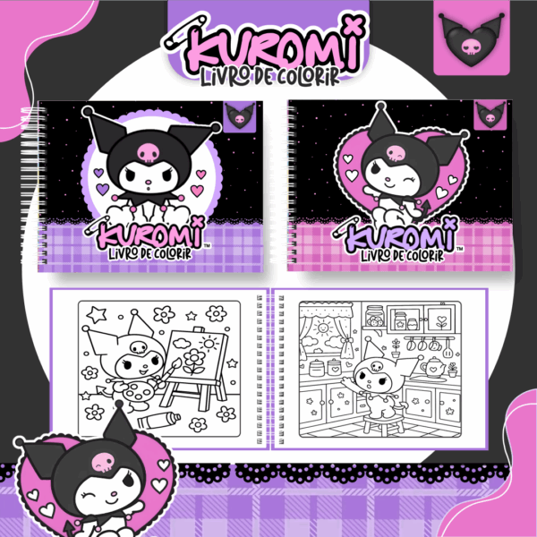 Livro de colorir tema Kuromi